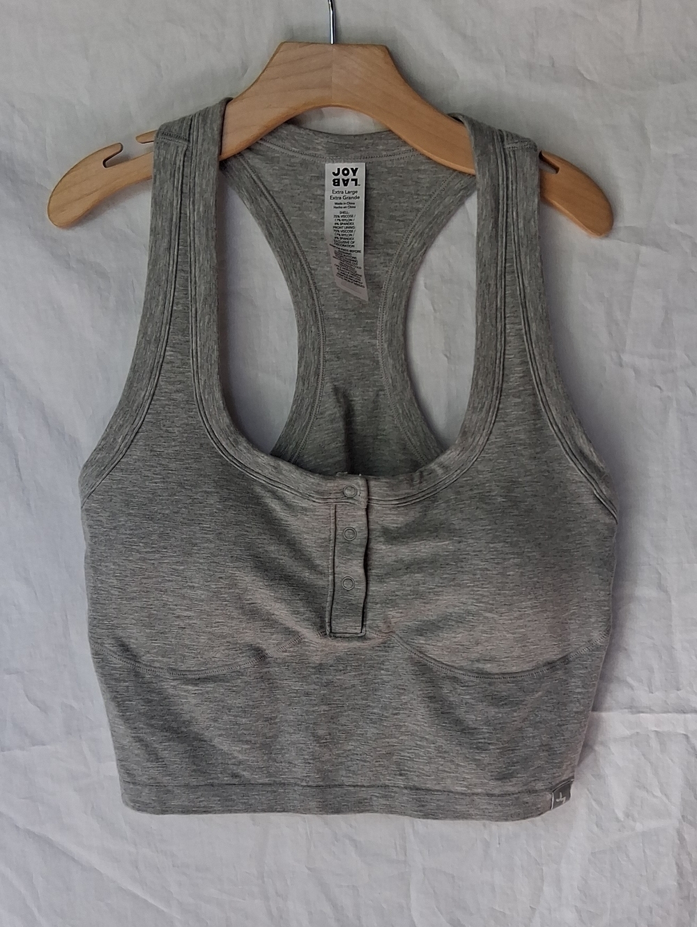 JoyLab Gray Racerback Sports Bra XL